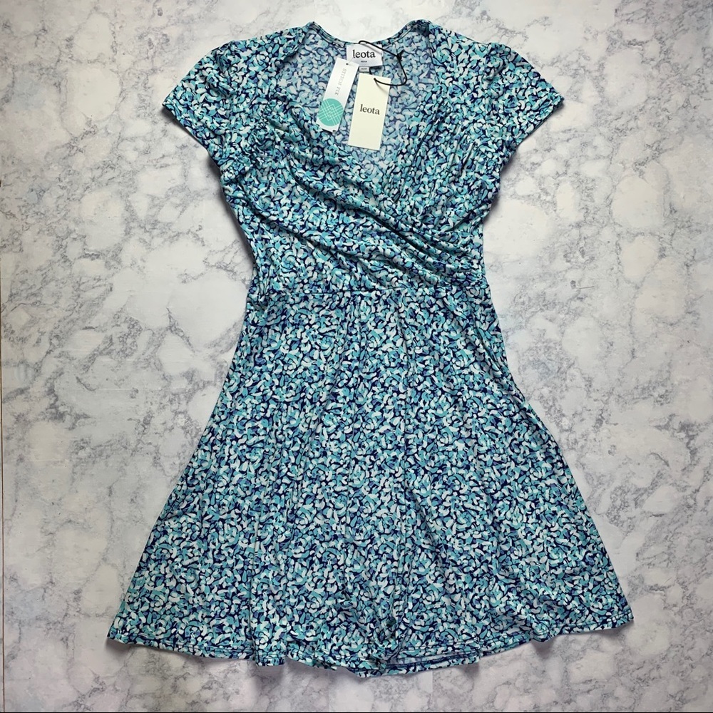 Leota Blue and White Midi Dress - Picture 2 of 4